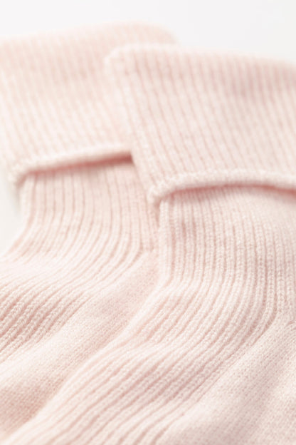 Johnstons of Elgin Knitted Accessories Pale Pink Women's Cashmere Lounge Socks HAG02565SE0182ONE