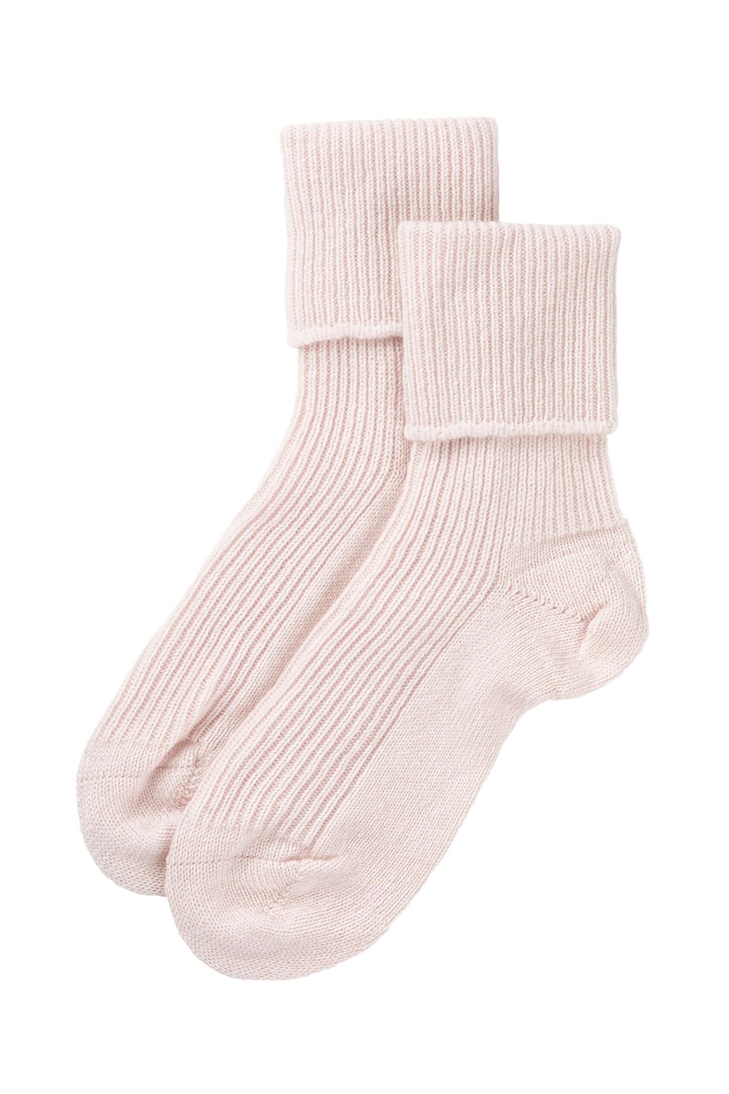 Johnstons of Elgin AW24 Knitted Accessory Pale Pink Women's Pure Cashmere Bed Socks HAG02565SE0182ONE