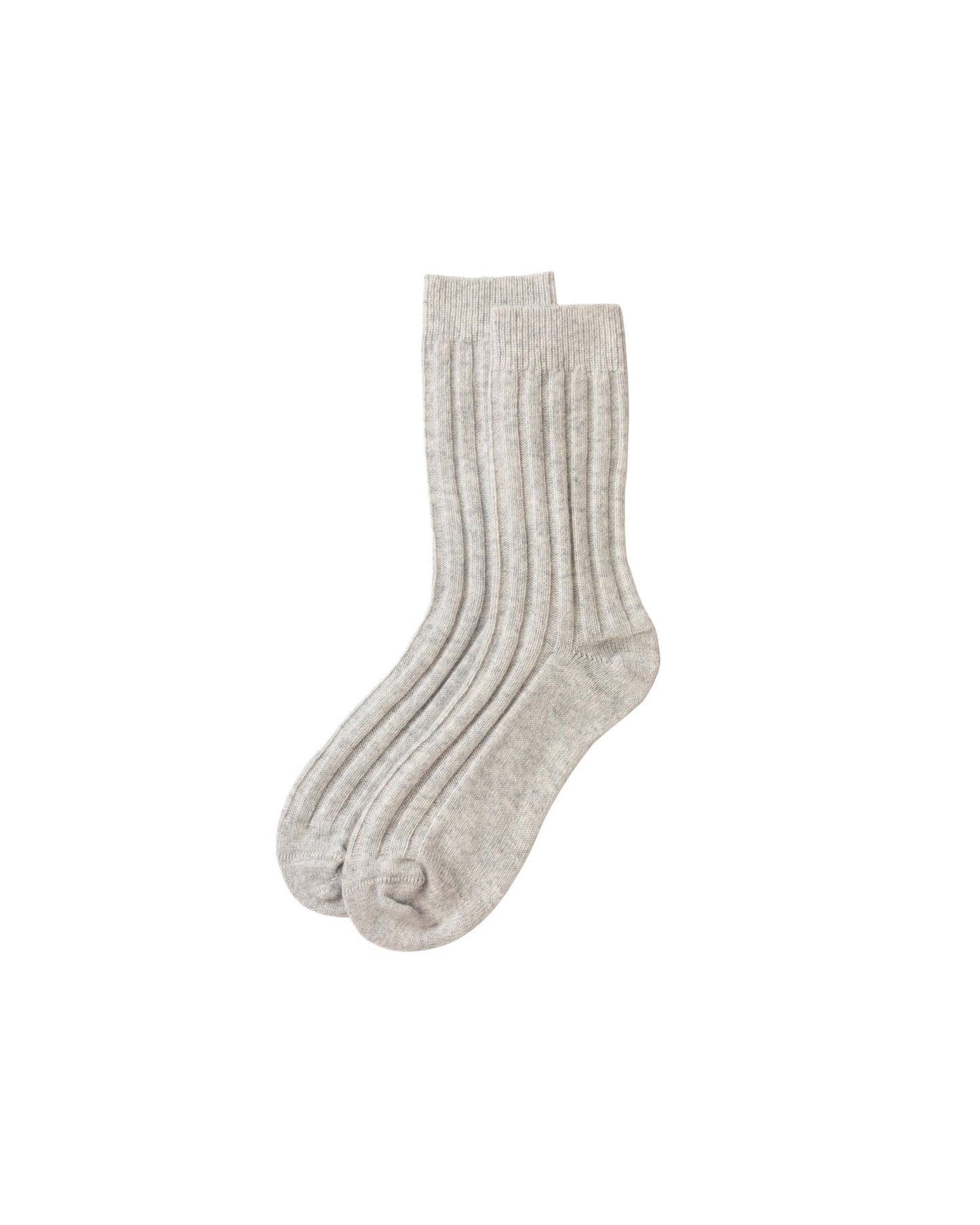 Johnstons of Elgin pair of grey cashmere socks on a white background 2025GIFTSET4A