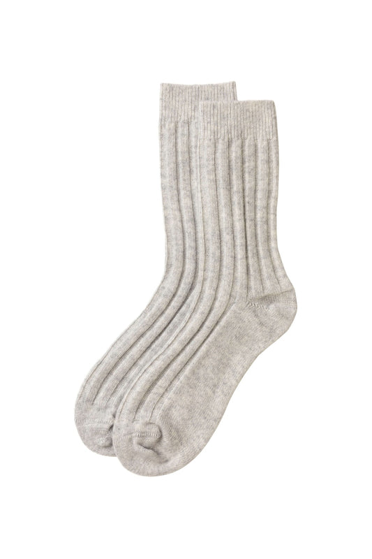 Johnstons of Elgin Men's Cashmere Bed Sock in Grey HAG02814HA0183