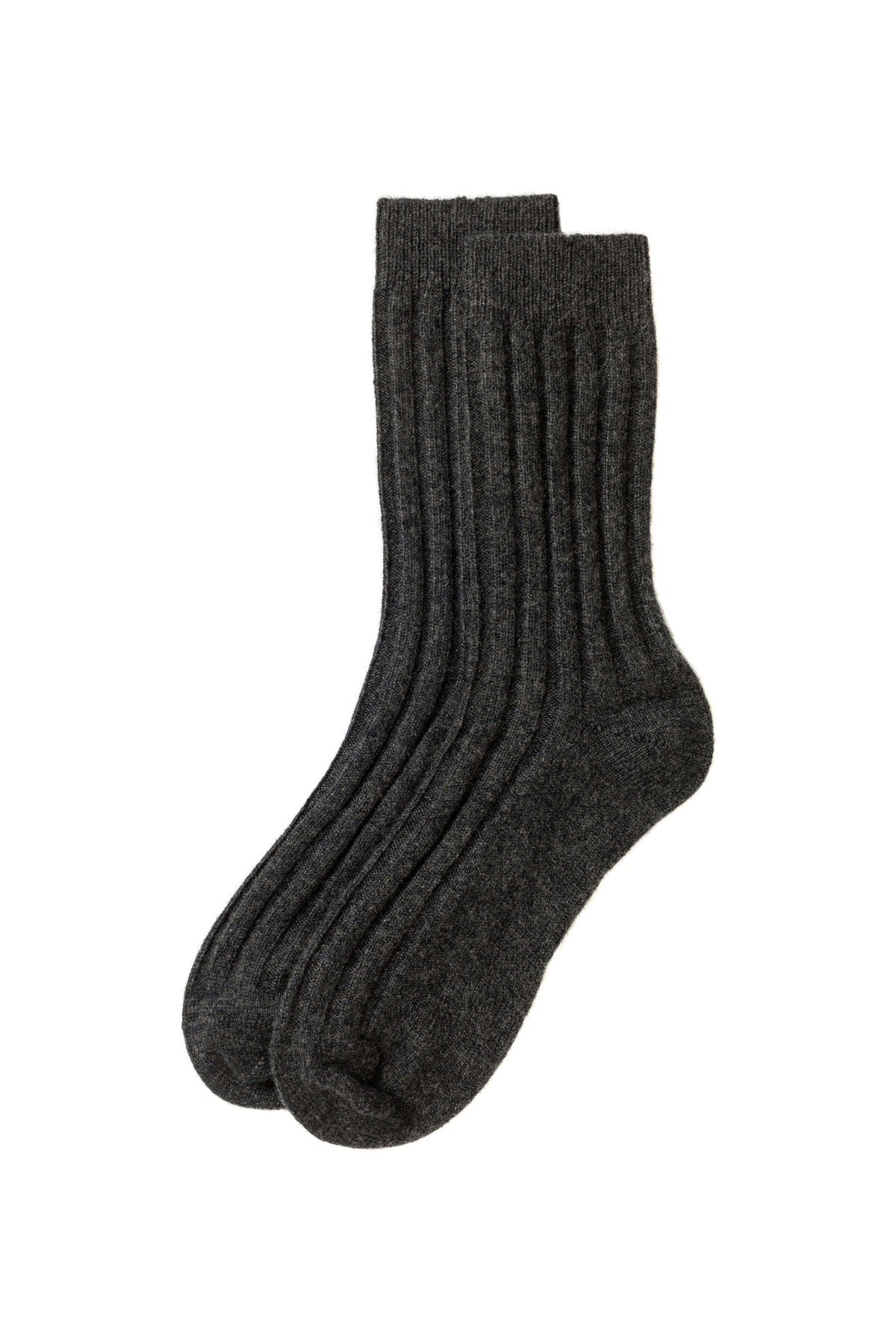 Johnstons of Elgin Men's Cashmere Bed Sock in Dark grey  HAG02814HA4168