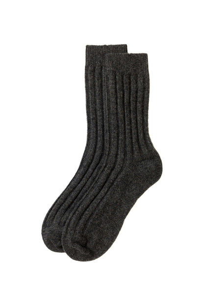 Johnstons of Elgin Men's Cashmere Bed Sock in Dark grey  AW24GIFTSET5A