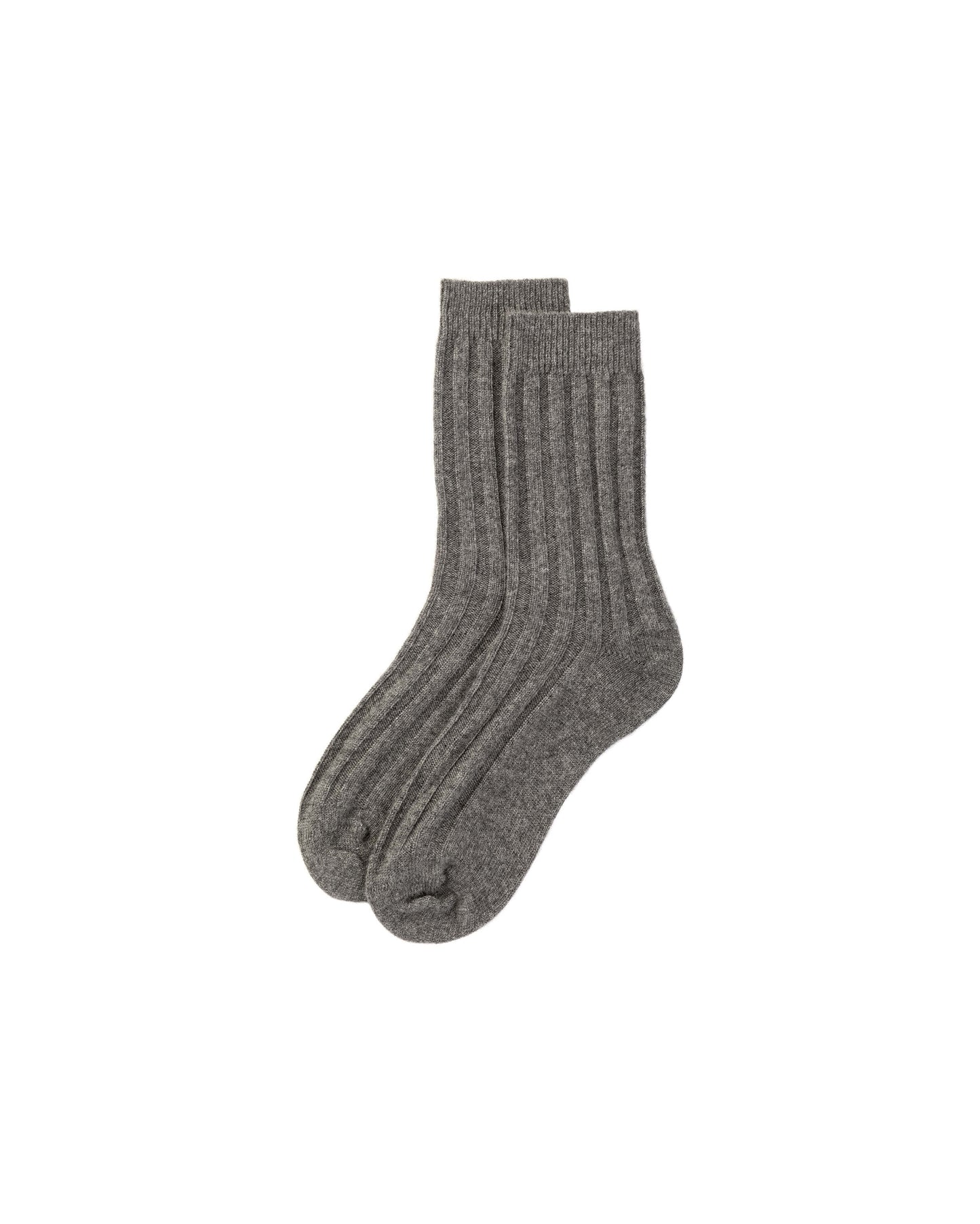 Johnstons of Elgin pair of grey cashmere socks on a white background 2025GIFTSET4A