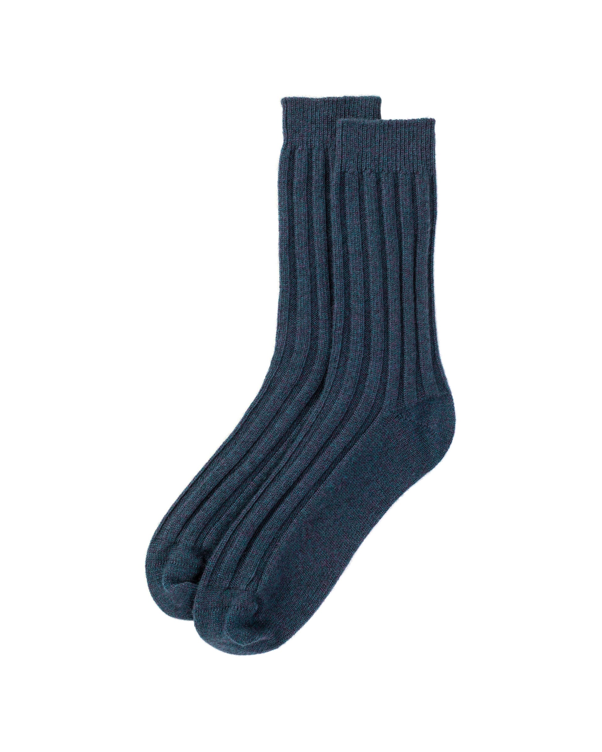 Johnstons of Elgin AW25 Knitted Accessories Heather Navy Men's Cashmere Lounge Socks HAG02814HD7321ONE