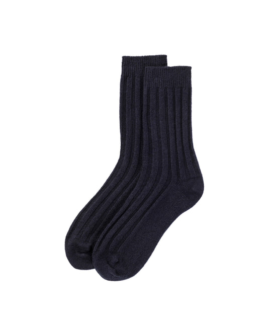 Johnstons of Elgin Men's Cashmere Bed Sock in Navy Blue HAG02814SD7286