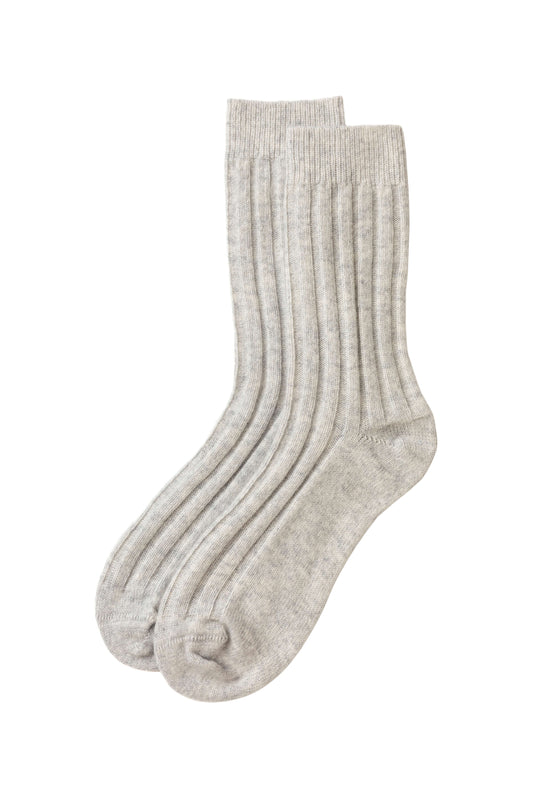 Johnstons of Elgin Men's Cashmere Bed Sock in Grey HAG02814HA01837-12