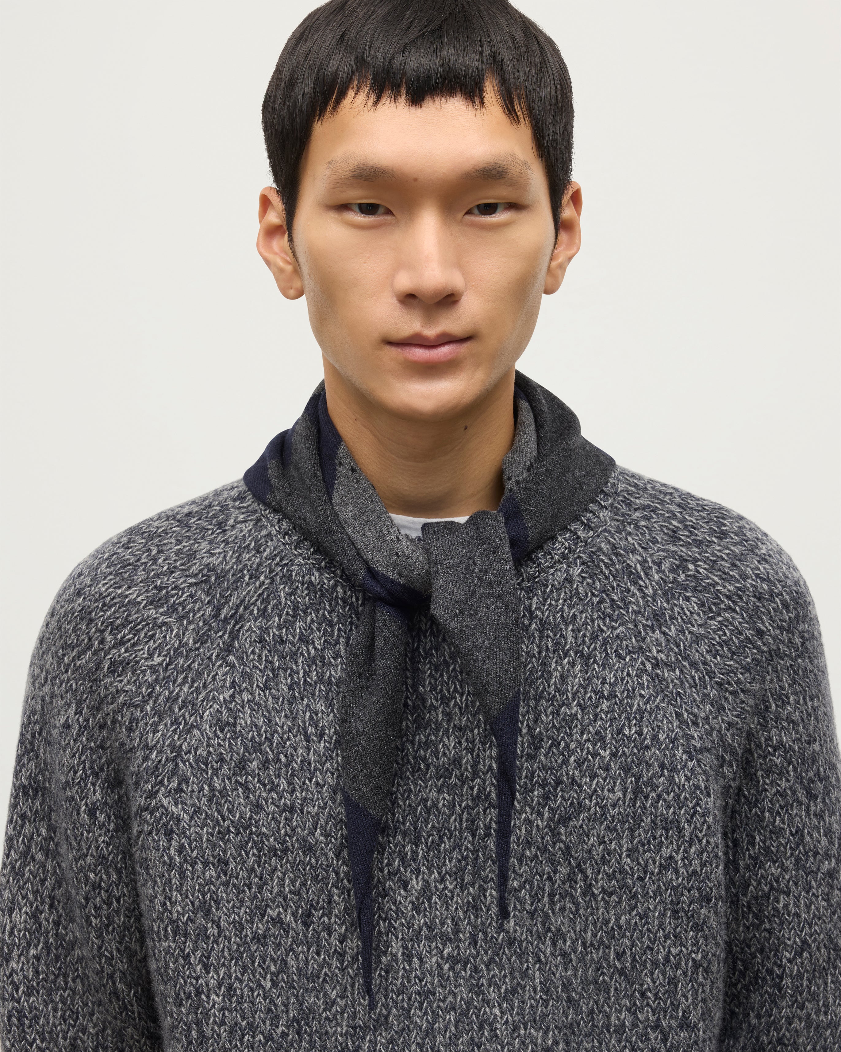 Clan Navy Argyle Triangle Bandana | Luxury Scottish Cashmere