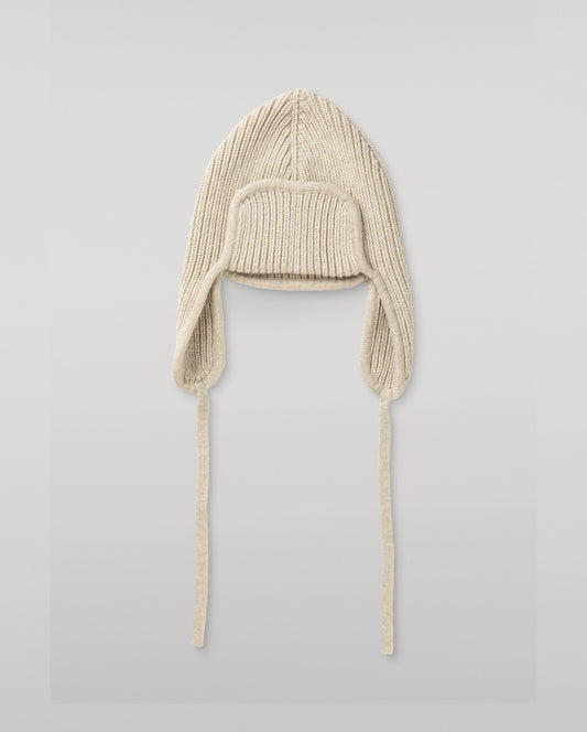JOHNSTONS OF ELGIN CASHMERE RIBBED DEER STALKER BEANIE NATURAL 100% CASHMERE HAT03646Q26301ONE