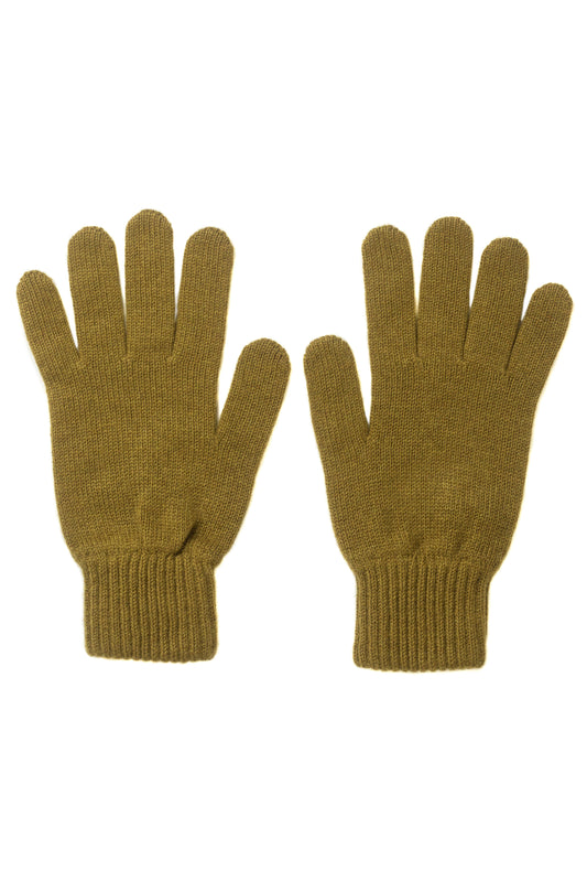 Johnstons of Elgin Men's Cashmere Gloves in Highland Green on a white background HAY01001SC4495ONE