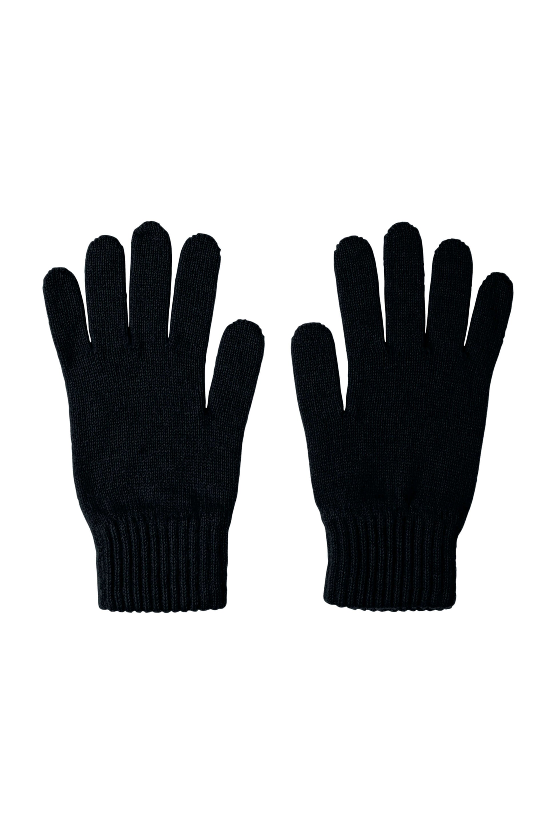 Johnstons of Elgin AW24 Knitted Accessory Black Men's Cashmere Gloves HAY01001SA0900N/A