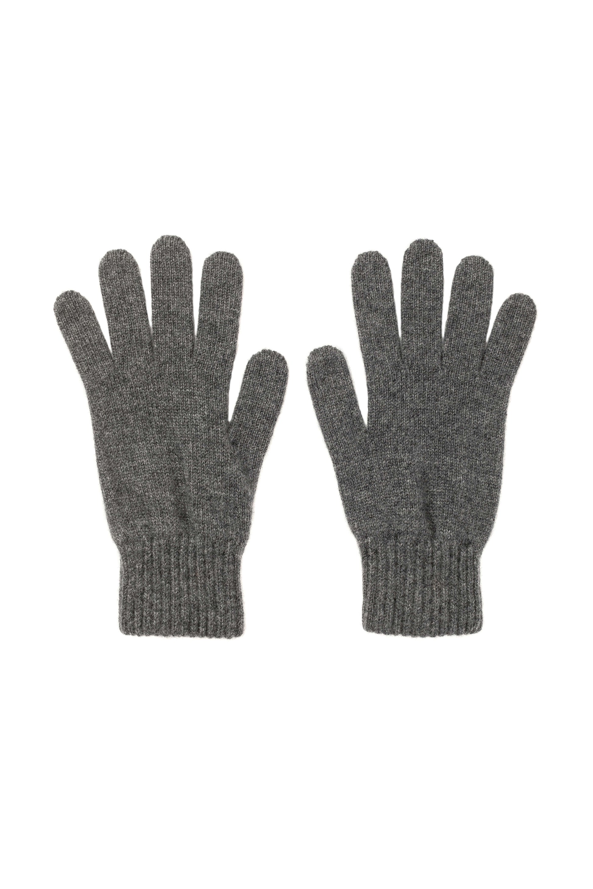 Johnstons of Elgin AW24 Knitted Accessory Mid Grey Men's Cashmere Gloves HAY01001HA4181ONE