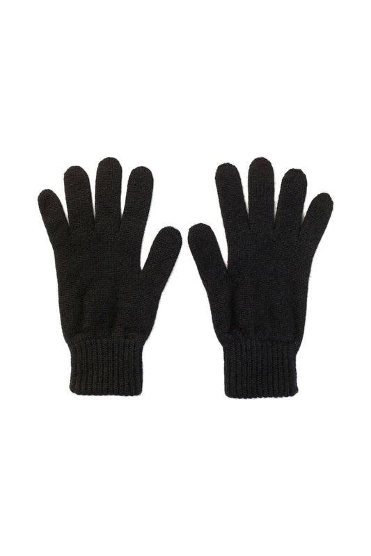 Johnstons of Elgin AW25 Knitted Accessories Black Men's Cashmere Black Gloves HAY01001SA0900N/A