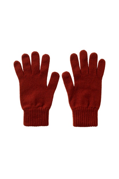 Johnstons of Elgin men's red cashmere gloves HAY01001SG4463ONE