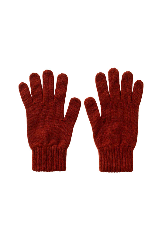 Johnstons of Elgin men's red cashmere gloves HAY01001SG4463ONE