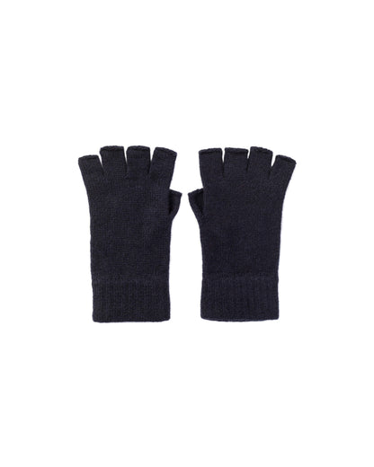 Johnstons of Elgin Navy Fingerless Cashmere Gloves 2025GIFTSET5A