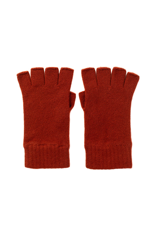 Johnstons of Elgin AW25 Knitted Accessories OxBlood Women's Fingerless Cashmere Gloves HAY02223SG4463ONE