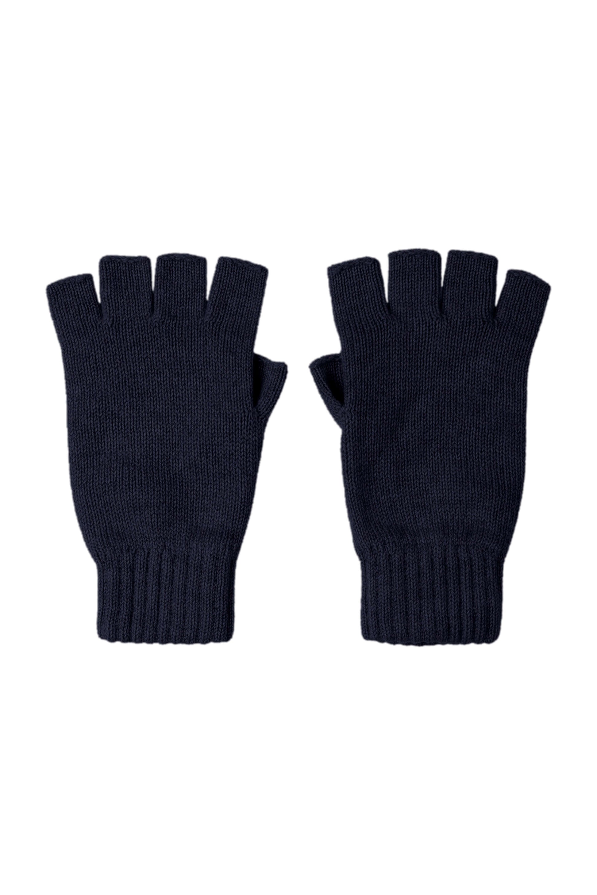 Johnstons of Elgin AW24 Knitted Accessory Navy Women's Fingerless Cashmere Gloves HAY02223SD0707N/A
