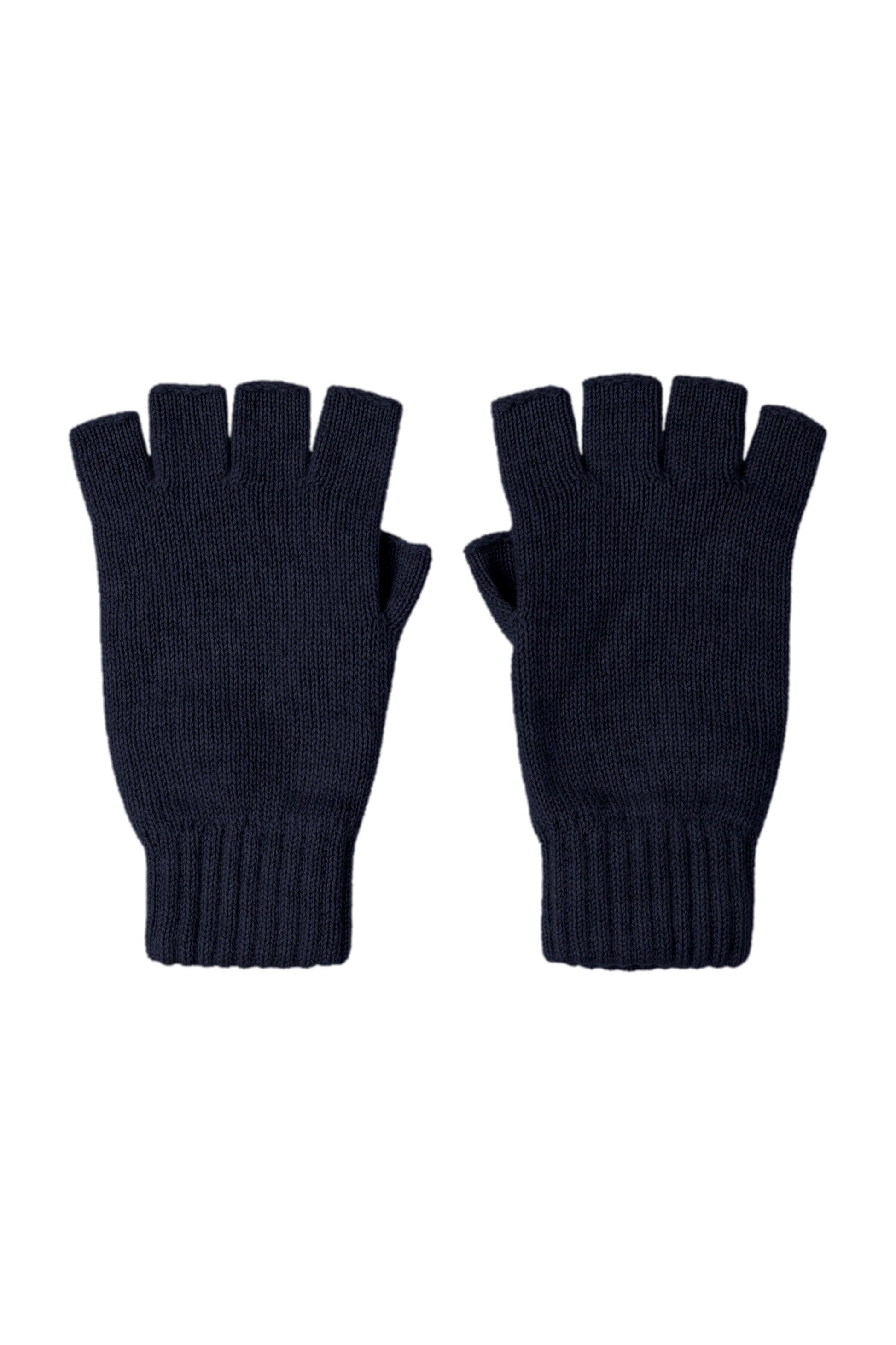 Johnstons of Elgin AW24 Knitted Accessory Dark Navy Women's Fingerless Cashmere Gloves HAY02223SD7286ONE