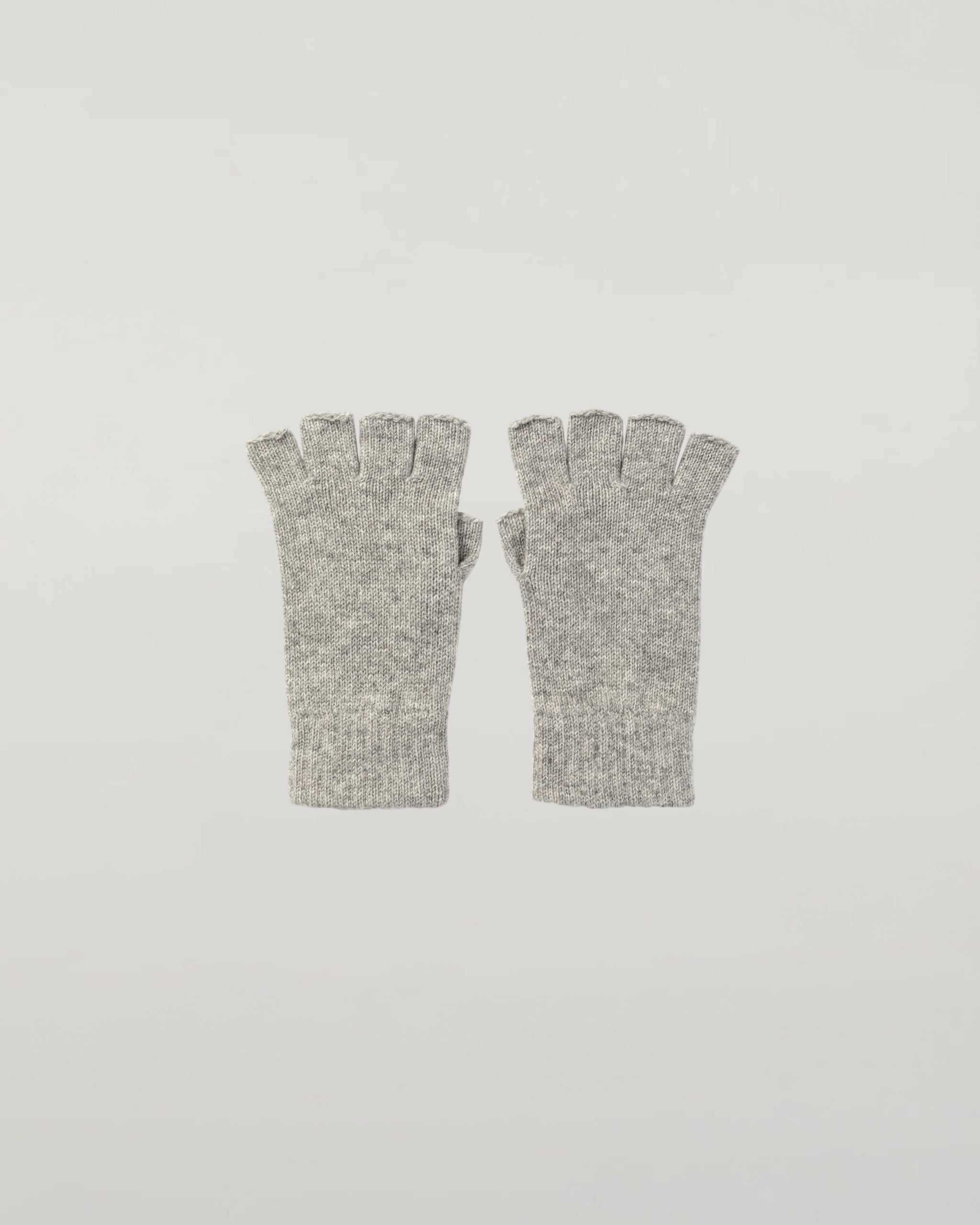 Fingerless Light Grey Cashmere Gloves