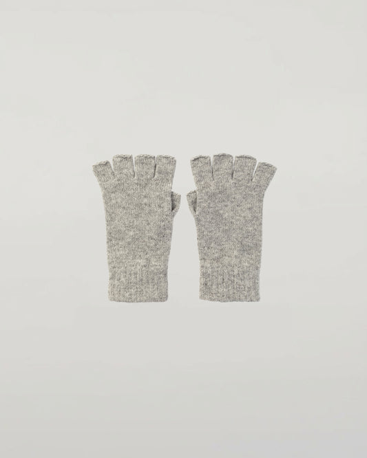 Johnstons of Elgin AW25 Knitted Accessories Light Grey Fingerless Grey Cashmere Gloves HAY02223HA0308ONE