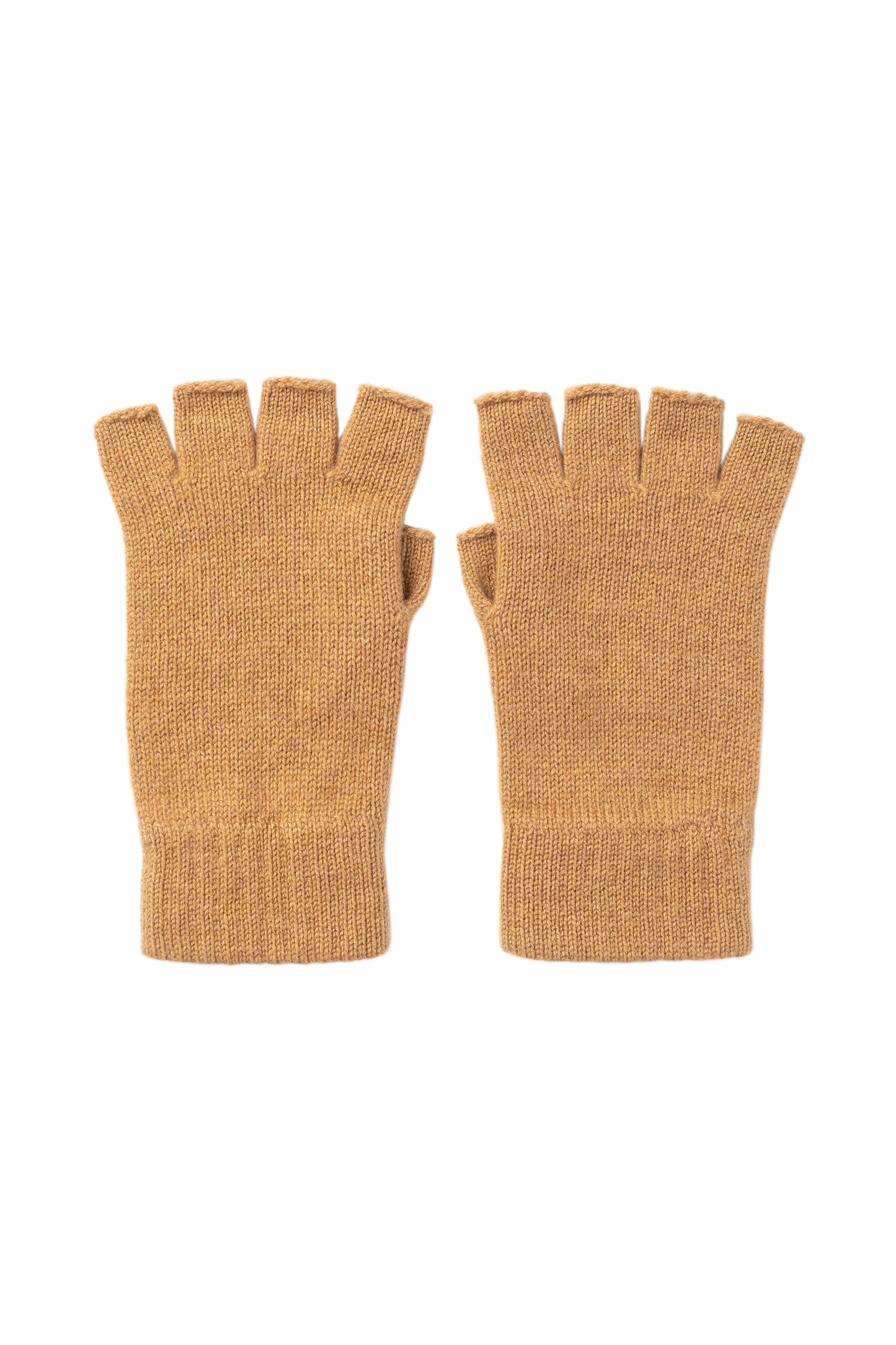Johnstons of Elgin AW25 Knitted Accessory Camel Women's Fingerless Cashmere Gloves HAY02223HB4315ONE
