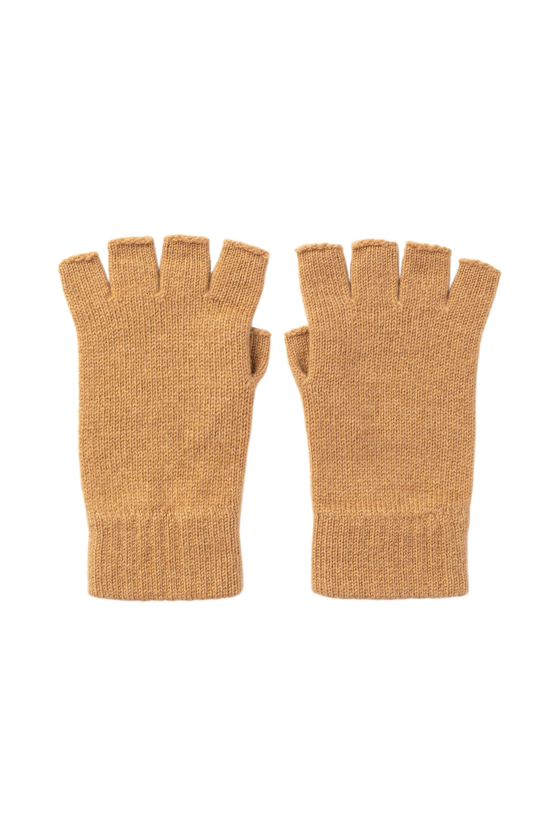 Johnstons of Elgin AW25 Knitted Accessory Camel Women's Fingerless Cashmere Gloves HAY02223HB4315ONE