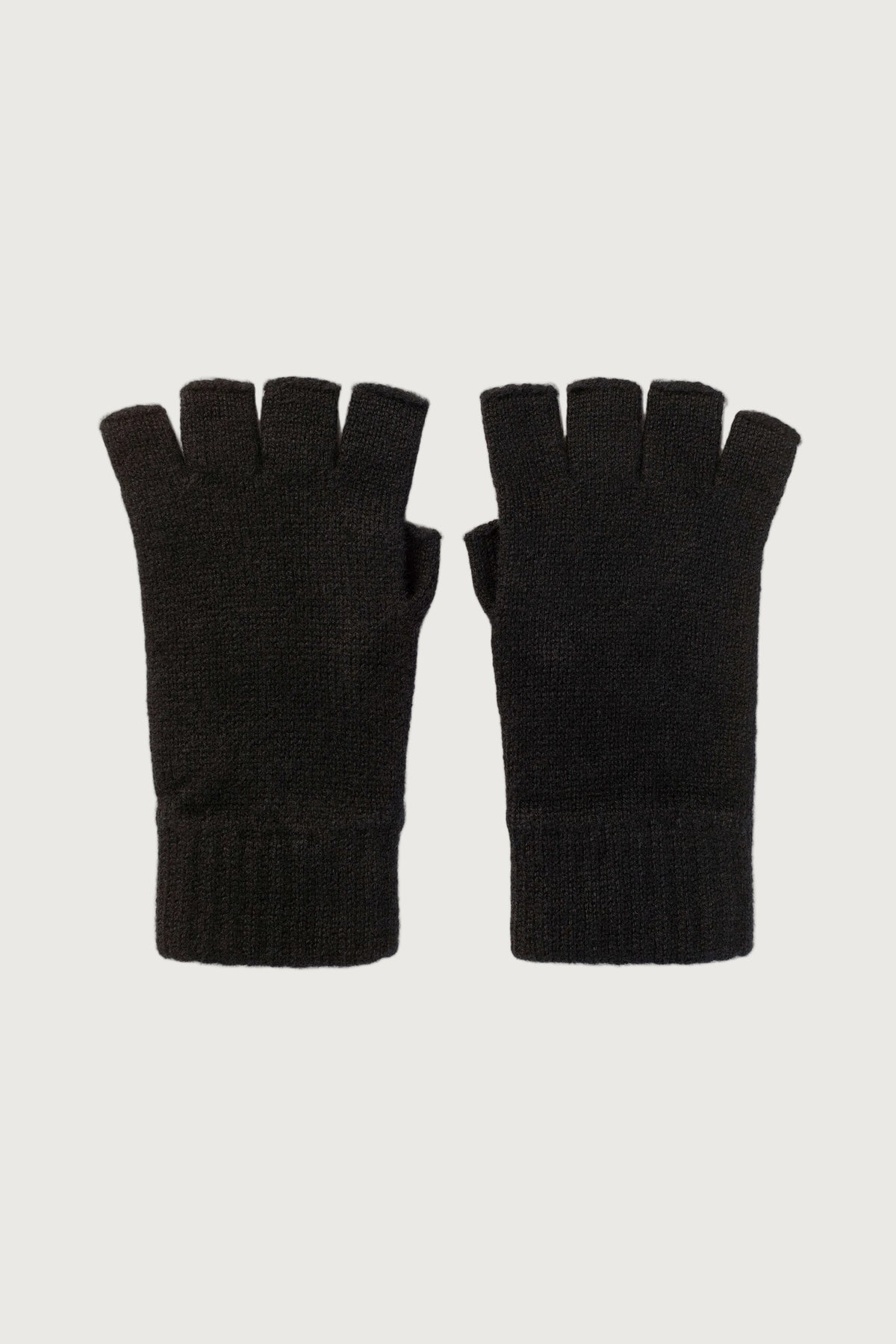 Fingerless Black Cashmere Gloves