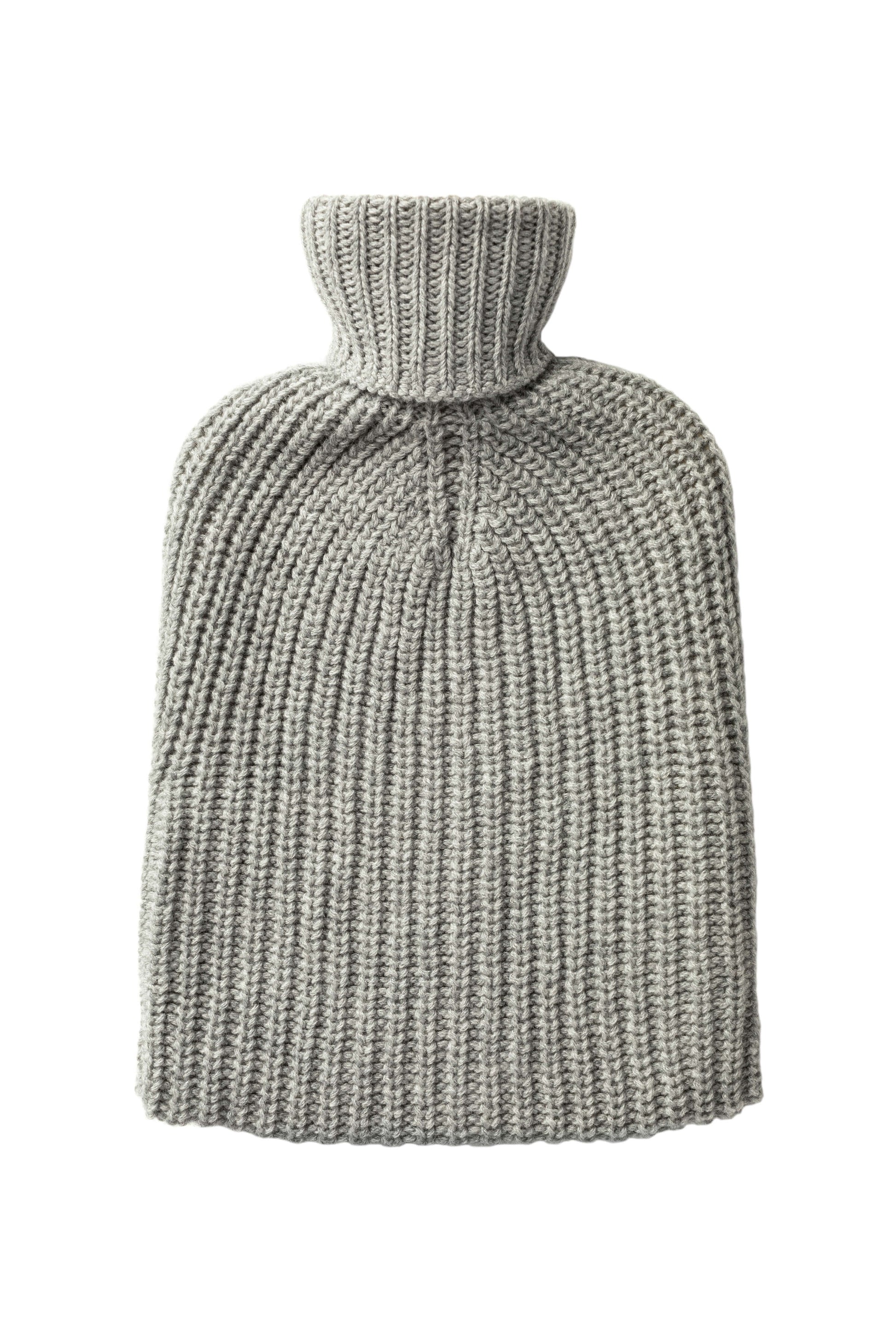 Johnstons of Elgin AW24 Knitted Accessory Light Grey Cashmere Hot Water Bottle Cover PA000062HA0308