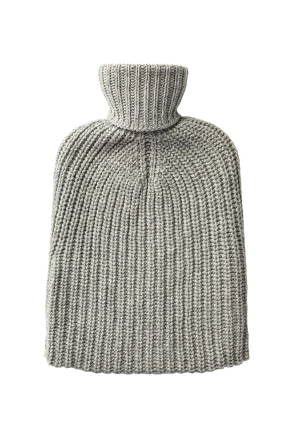 Johnstons of Elgin AW24 Knitted Accessory Light Grey Cashmere Hot Water Bottle Cover PA000062HA0308