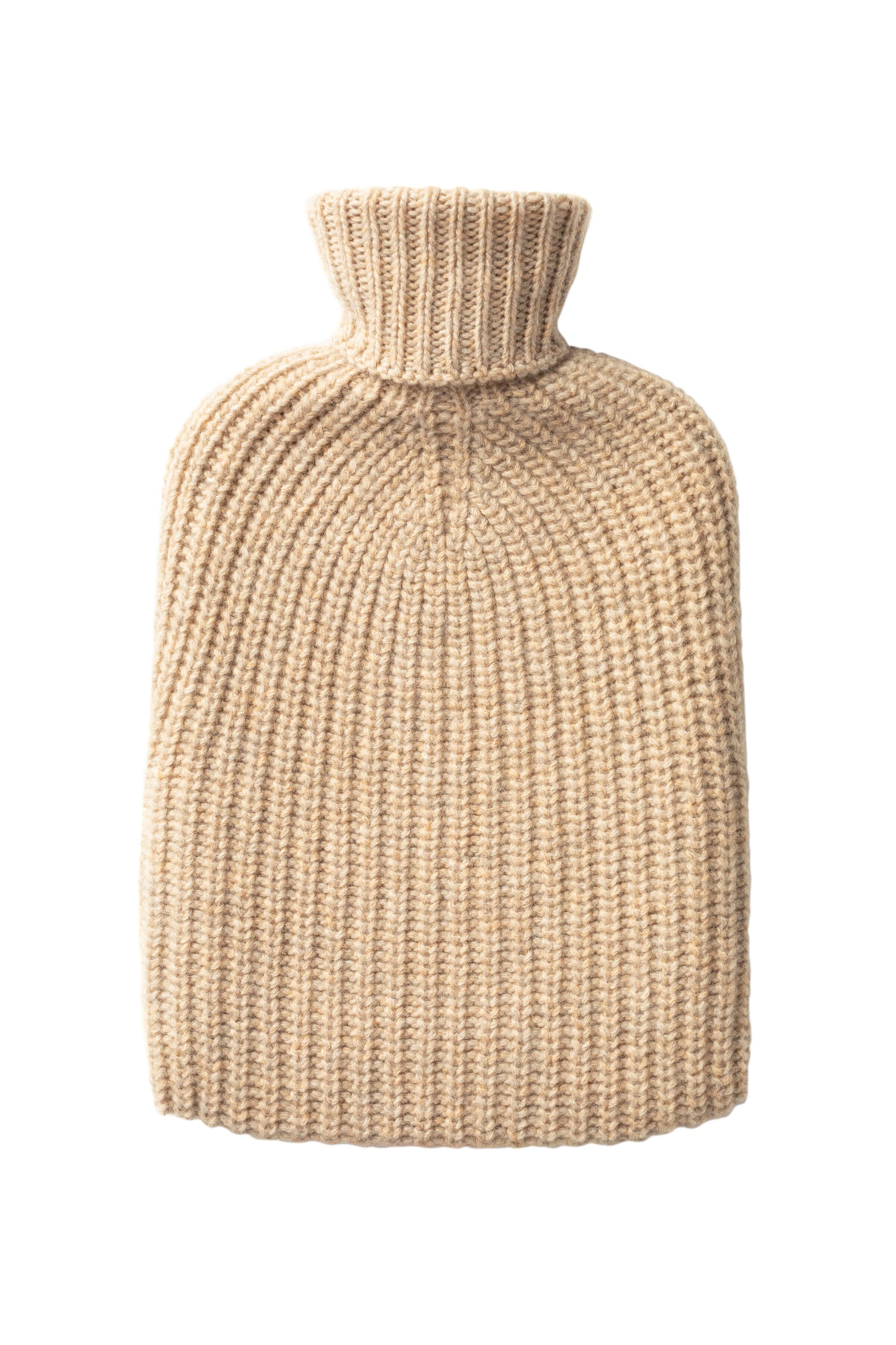 Johnstons of Elgin AW24 Knitted Accessory Oatmeal Cashmere Hot Water Bottle Gift Set AW24GIFTSET4C