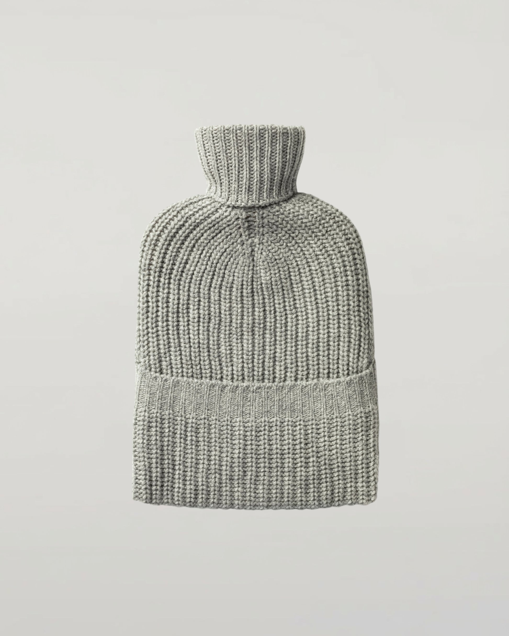 Johnstons of Elgin AW24 Knitted Accessory Light Grey Cashmere Hot Water Bottle Cover PA000062HA0308