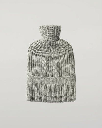 Johnstons of Elgin AW24 Knitted Accessory Light Grey Cashmere Hot Water Bottle Cover PA000062HA0308
