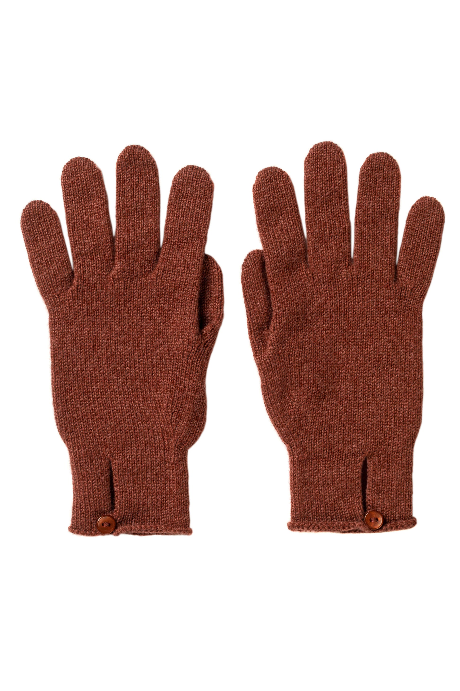 Johnstons of Elgin Button Loop Women's Cashmere Gloves in Conker Brown HAY02241SG4220ONE