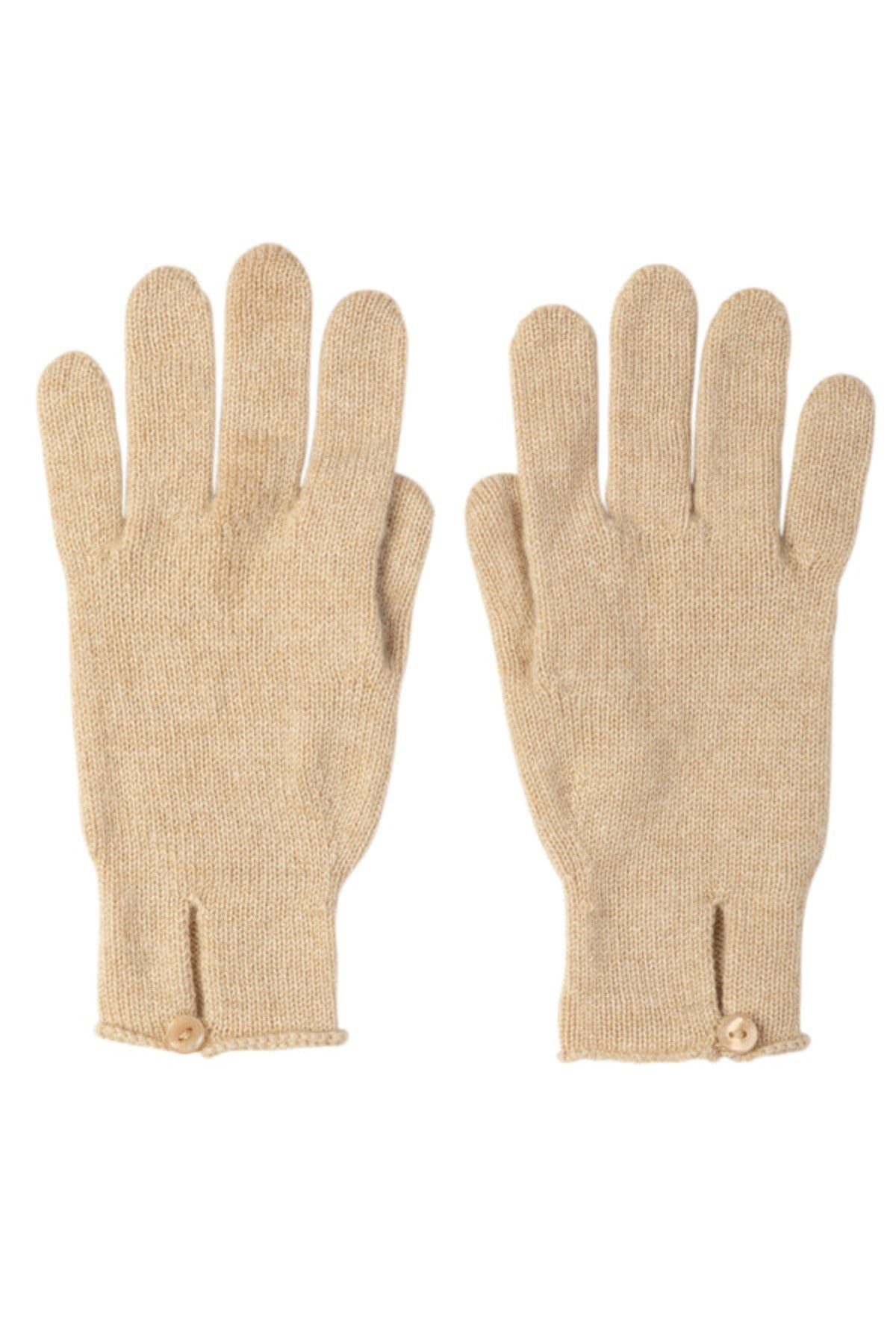 Women's Button Loop Cashmere Gloves in Natural HAY02241HB0059N/A