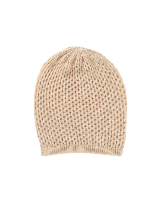 Beige knitted beanie on a white background  HAY03301HB0210ONE