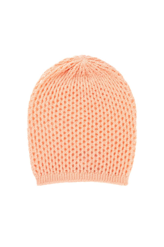 Johnstons of Elgin Cashmere Crochet Beanie in Sea Pink HAY03301SE4916ONE