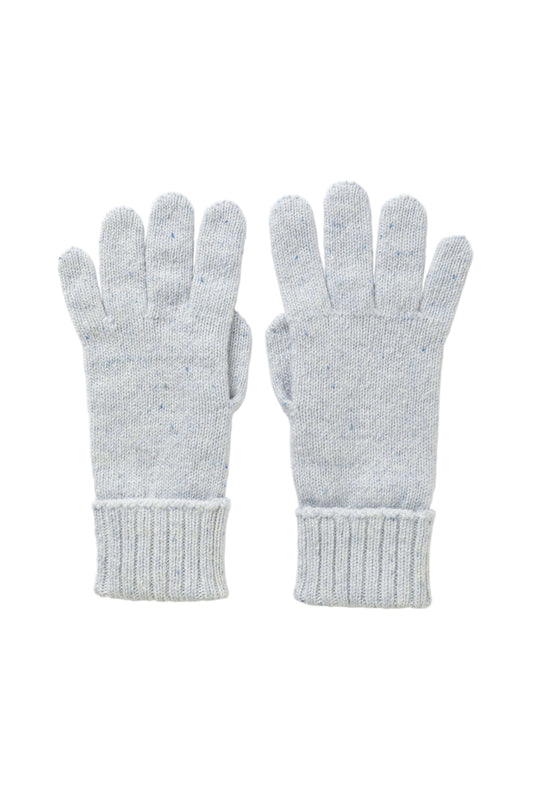 Johnstons of Elgin AW24 Knitted Accessory Ice Blue Donegal & Luna Donegal Cashmere Gloves HAY03399Q24507ONE