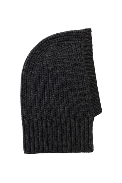 Johnstons of Elgin AW25 Knitted Accessories Charcoal Waffle Stitch Grey Cashmere Hood HAY03522HA7165ONE