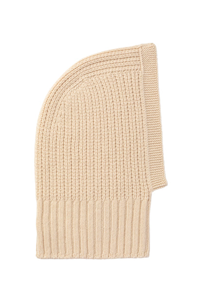 Johnstons of Elgin AW25 Knitted Accessories Champagne Waffle Stitch Cream Cashmere Hood HAY03522SA0502ONE