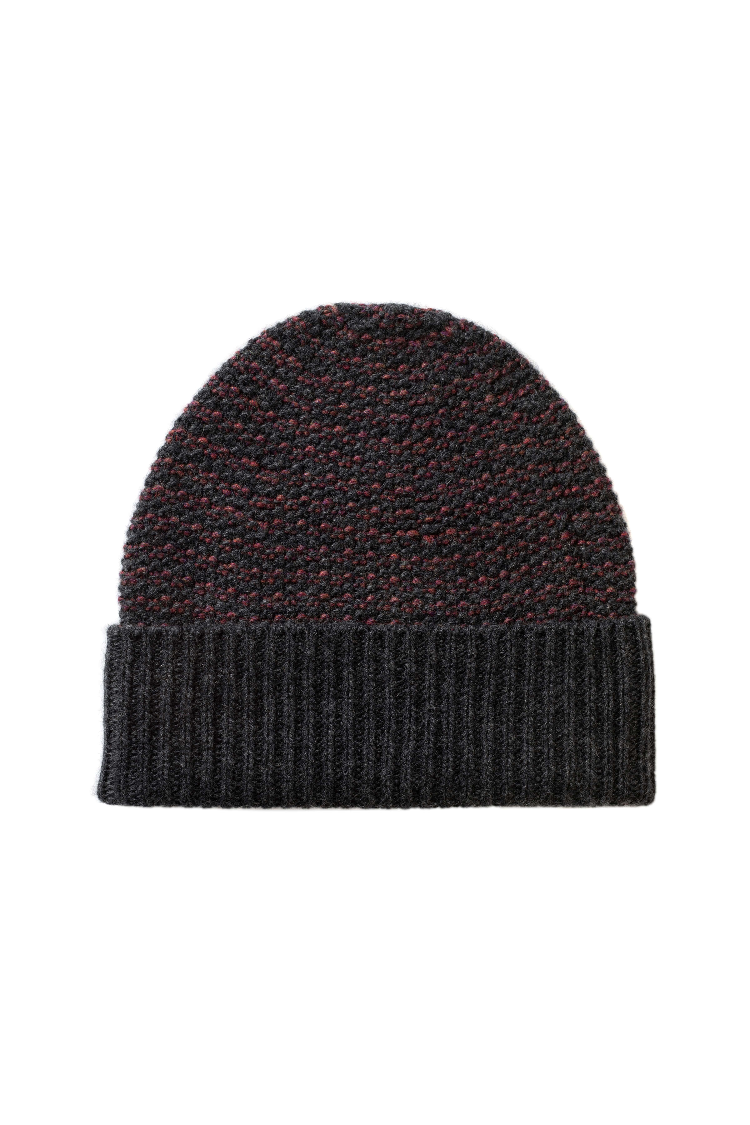 【Johnstons of Elgin】ビーニー ベレー帽　チャコール Seed Stitch Cashmere Beanie | Johnstons of Elgin