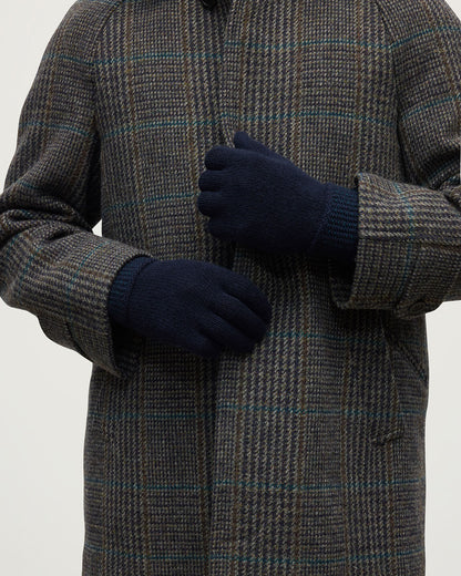 Johnstons of Elgin AW25 Knitted Accessories Dark Navy & Bottle Green Seed Stitch Cashmere White Beanie HAY03528Q25307ONE