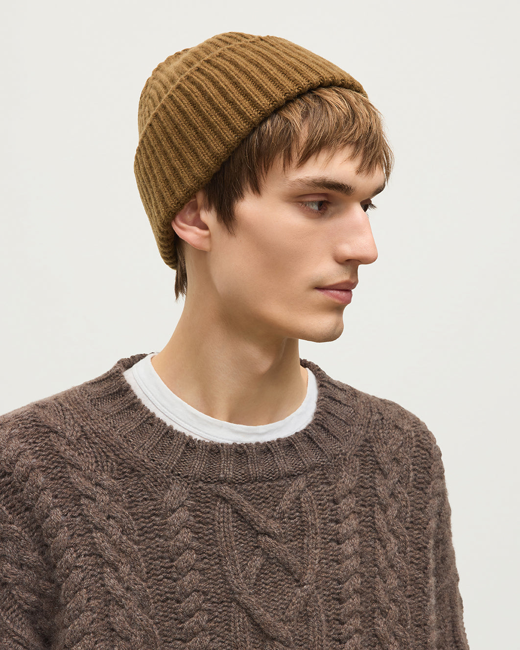 帽子 Johnstons of Elgin 100% CASHMERE<No.079> Half Cardigan Stich Cashmere Beanie | Johnstons of Elgin