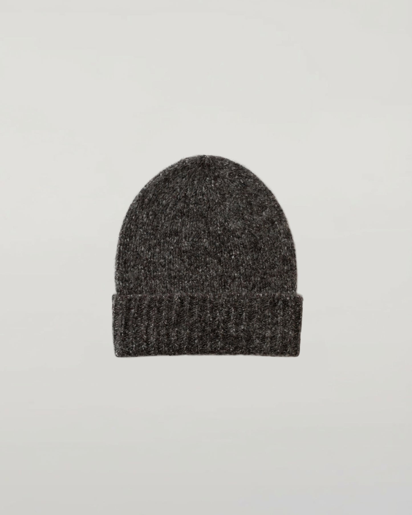 Johnstons of Elgin AW25 Knitted Accessories Charcoal Cashmere Bouclé Grey Beanie HBC01084HA7198ONE