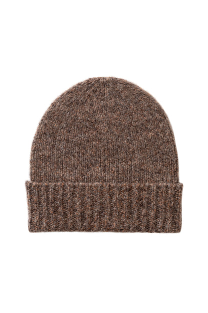 Johnstons of Elgin AW25 Knitted Accessories Molasses Mix Cashmere Bouclé Brown Beanie HBC01084HB4415ONE