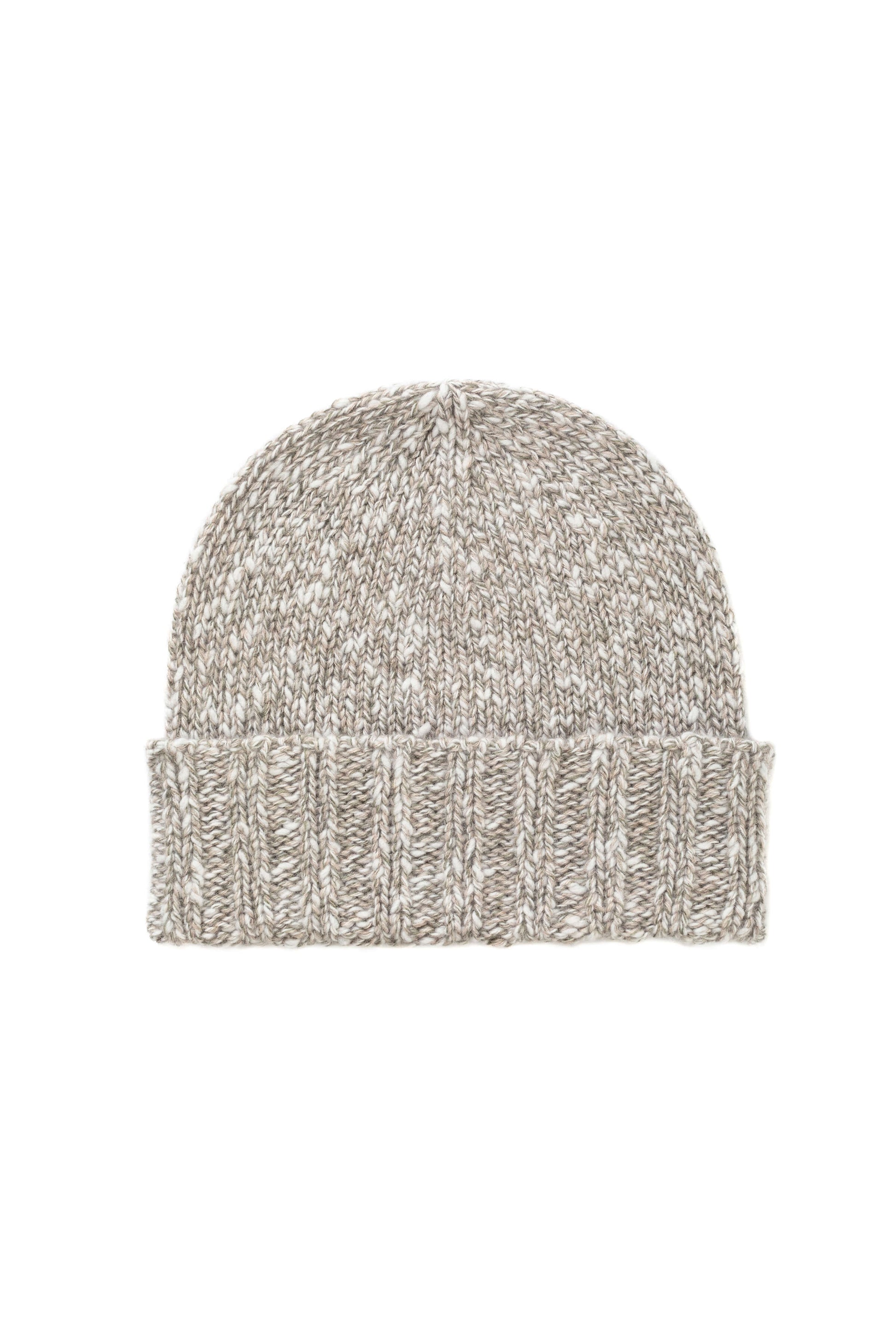 Johnstons of Elgin AW24 Knitted Accessory Ash Marl Wool Cashmere Slub Beanie HBC01085HB4354ONE