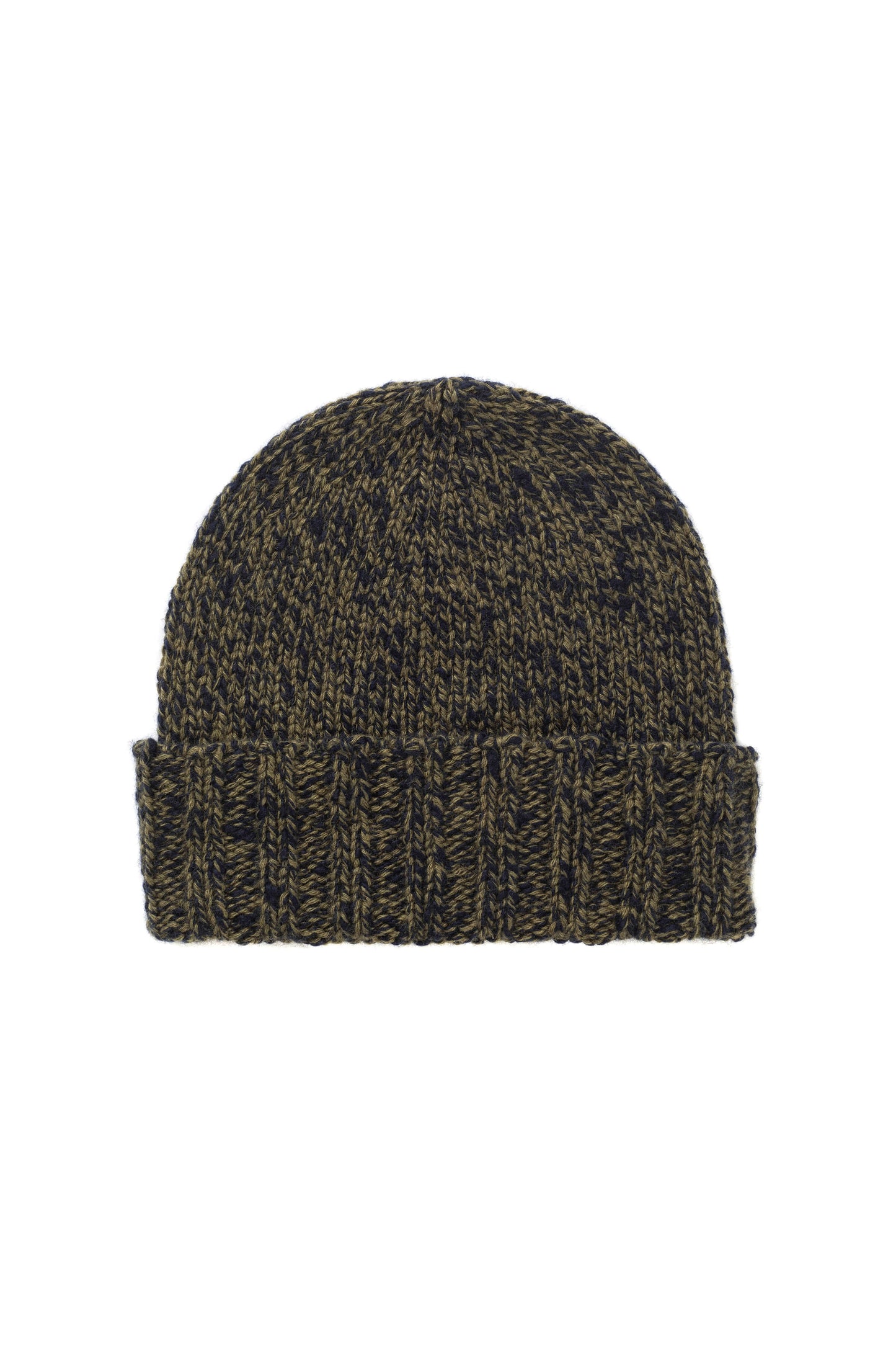 Johnstons of Elgin AW24 Knitted Accessory Dark Navy Marl Wool Cashmere Slub Beanie HBC01085HC7134ONE