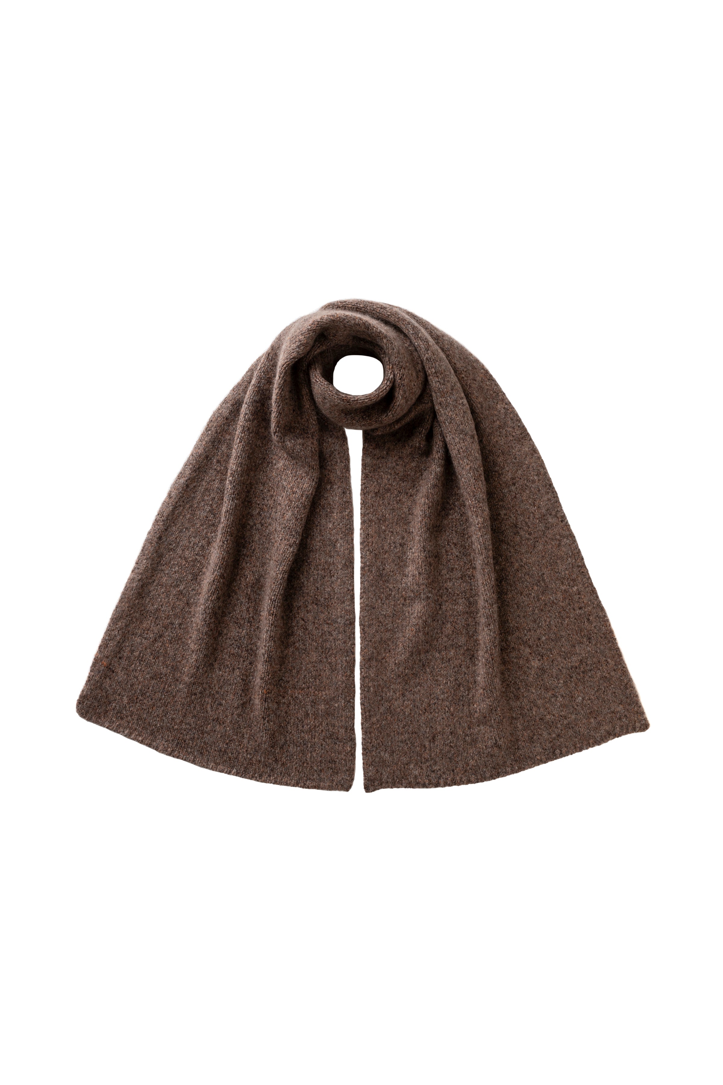 JOHNSTONS OF ELGIN MUFFLER 190×70 BROWN Molasses Mix Cashmere Bouclé Scarf | Cashmere Scarves | Johnstons