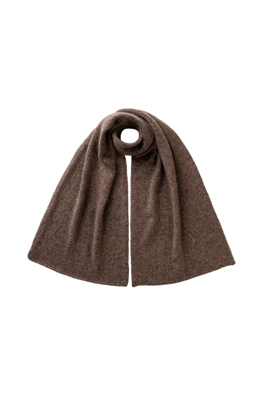 Johnstons of Elgin AW25 Knitted Accessories Molasses Mix Cashmere Bouclé Brown Scarf HBC01129HB4415ONE