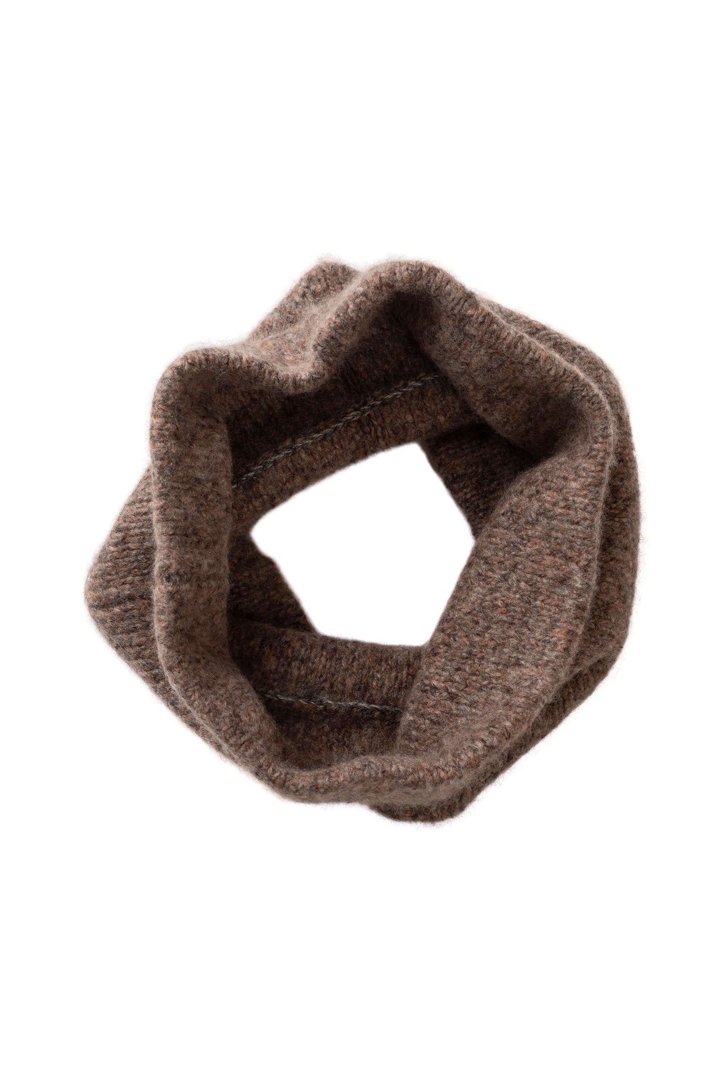 Johnstons of Elgin AW25 Knitted Accessories Molasses Mix Cashmere Bouclé Brown Snood HBC01130HB4415ONE