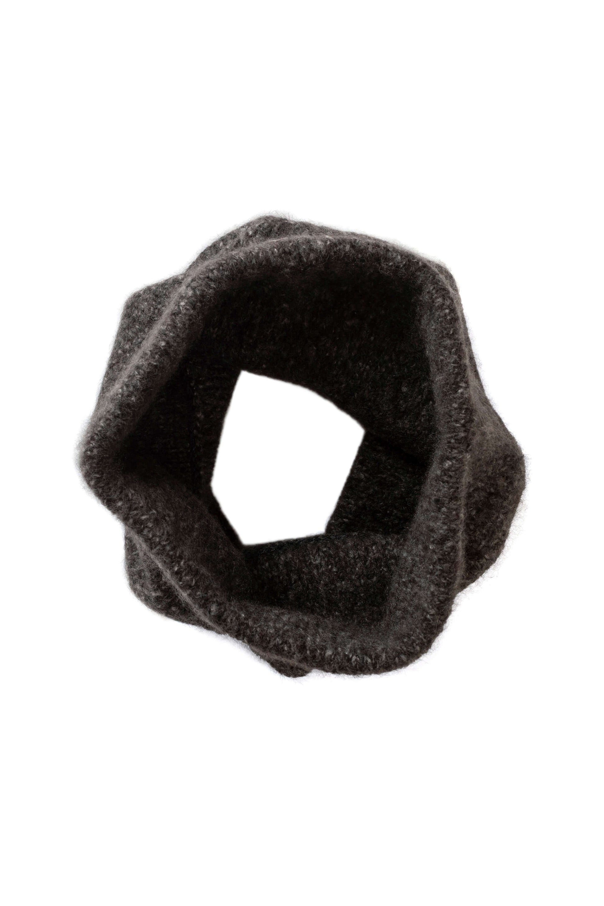 Johnstons of Elgin AW25 Knitted Accessories Charcoal Cashmere Bouclé Grey Snood HBC01130HA7198ONE